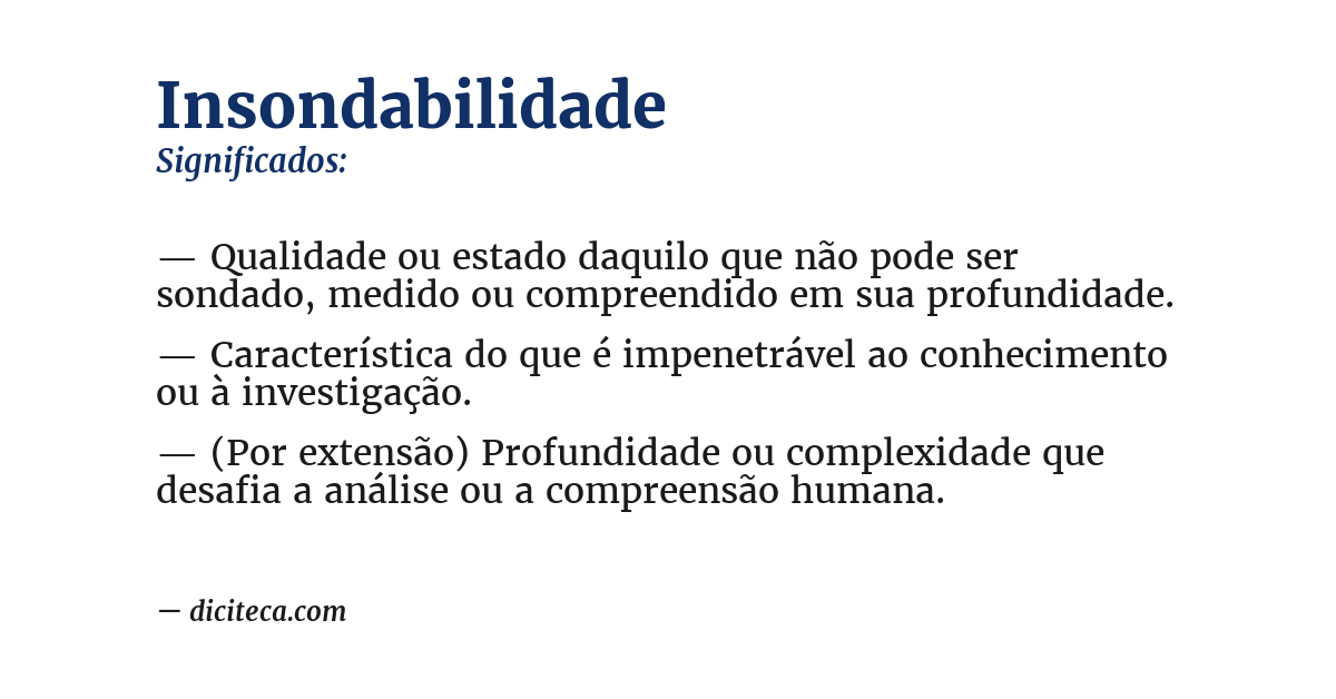 Significado de insondabilidade