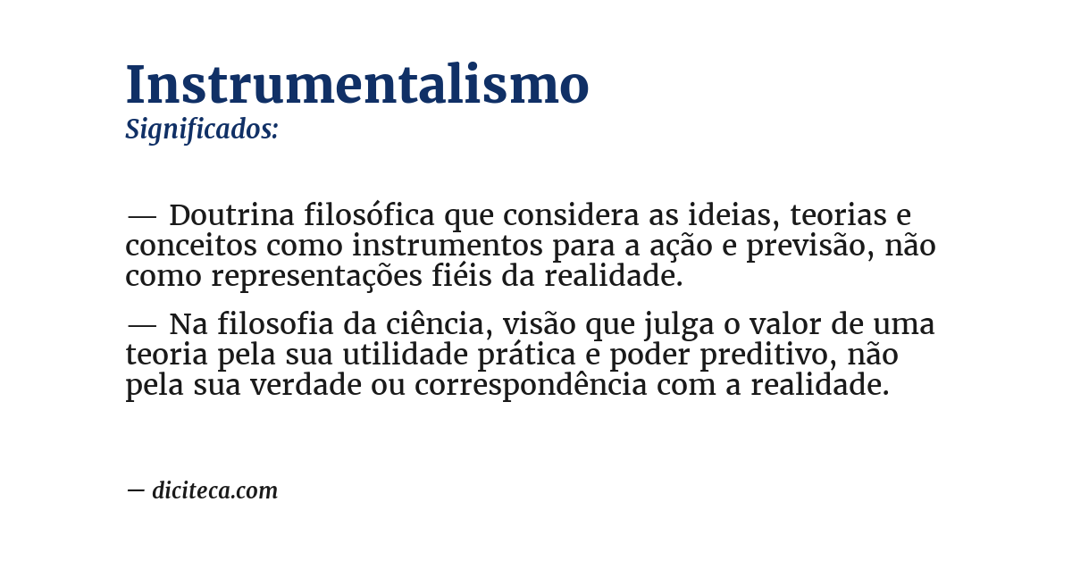 Significado de instrumentalismo