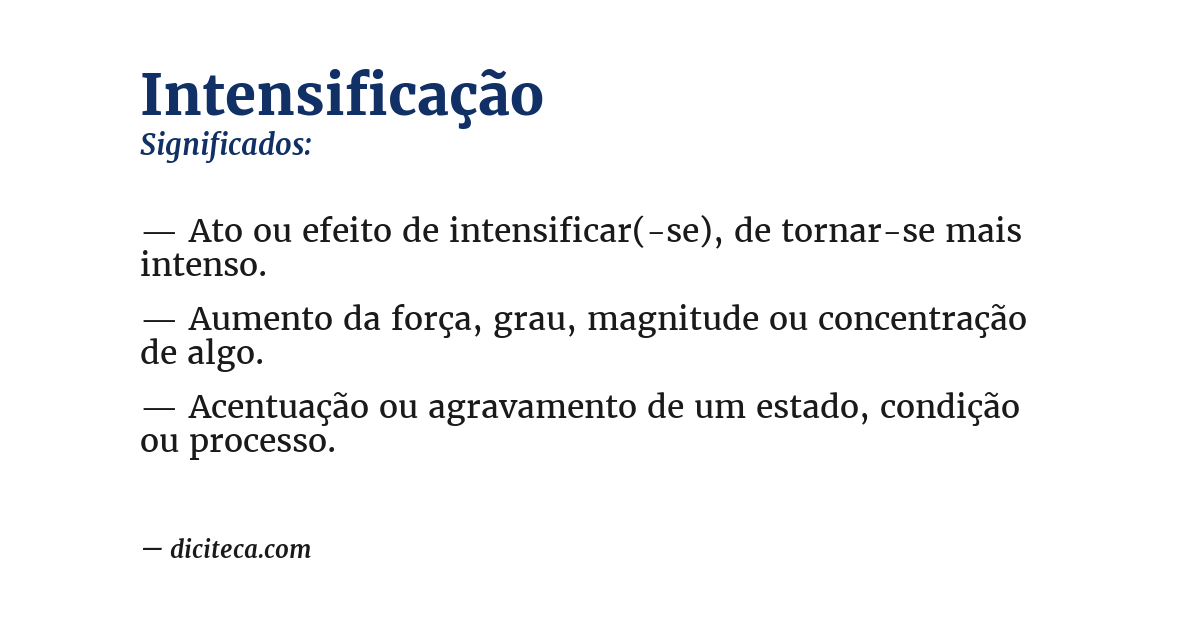 Significado de intensificação
