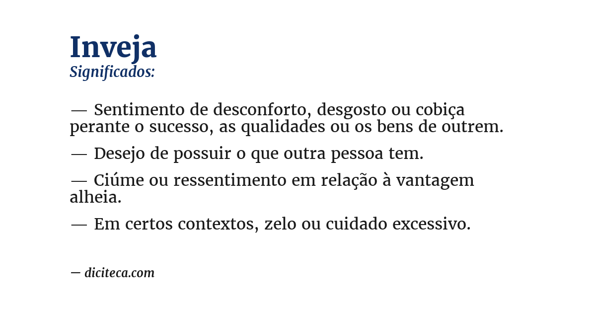 Significado de inveja