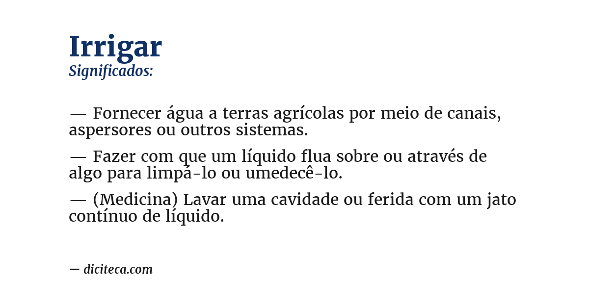 Significado de irrigar