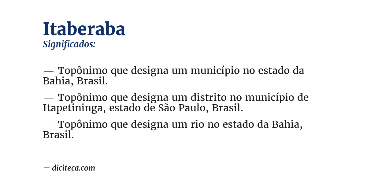 Significado de itaberaba