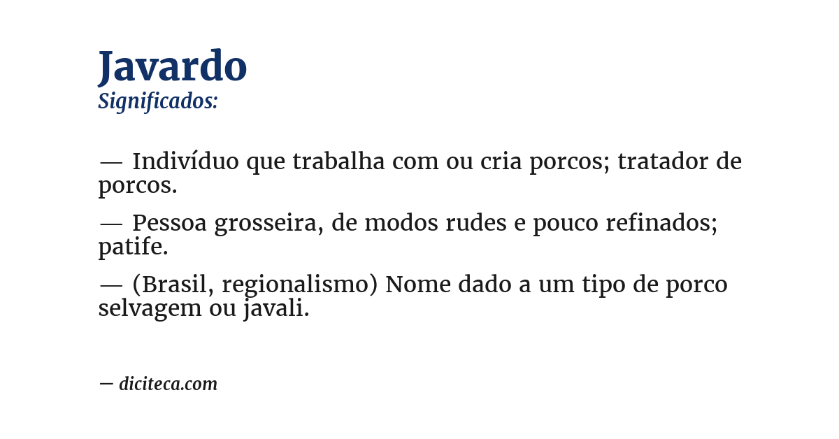 Significado de javardo