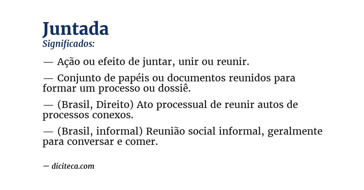 Significado de juntada