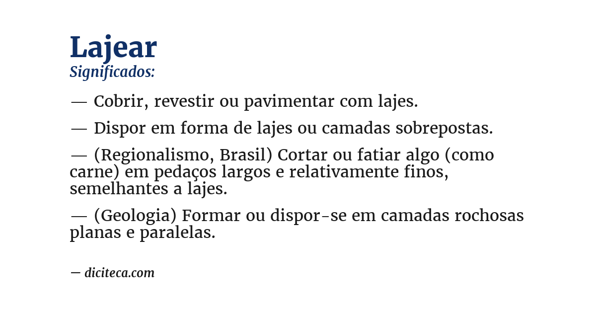 Significado de lajear
