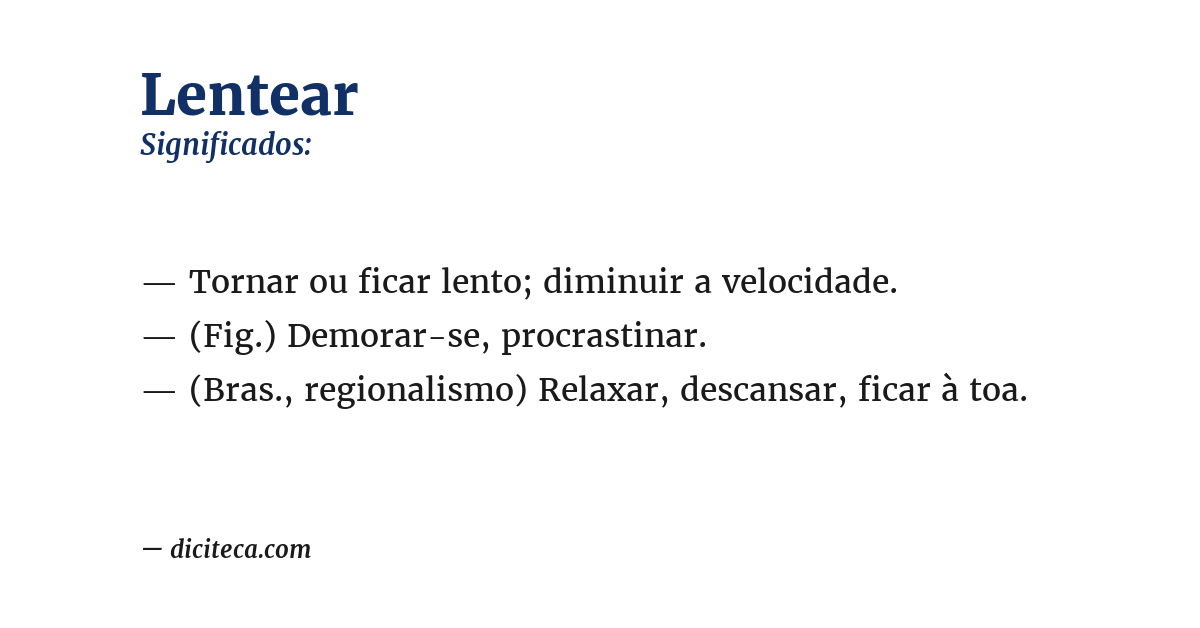 Significado de lentear