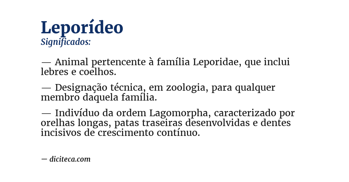 Significado de leporídeo