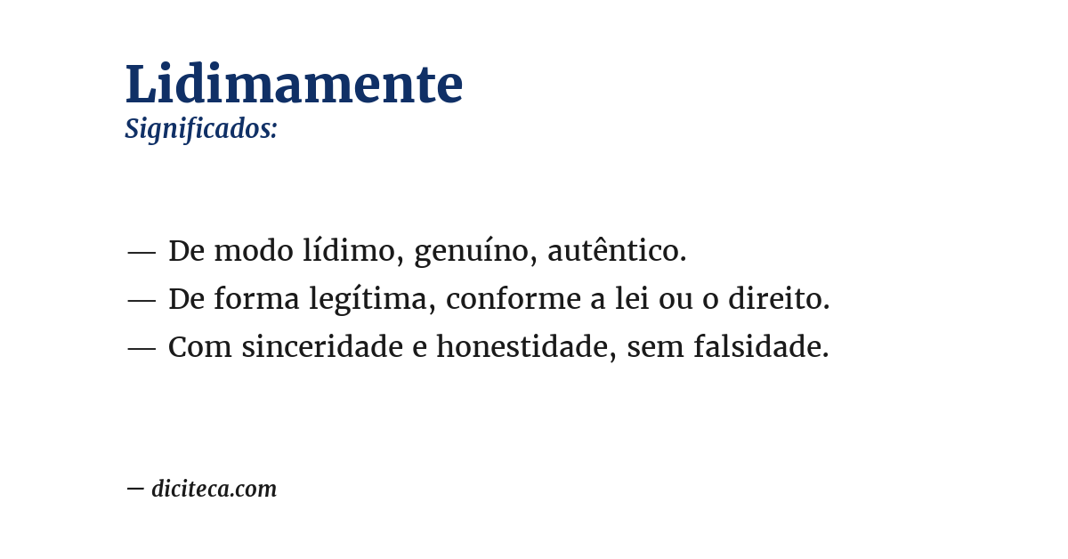Significado de lidimamente