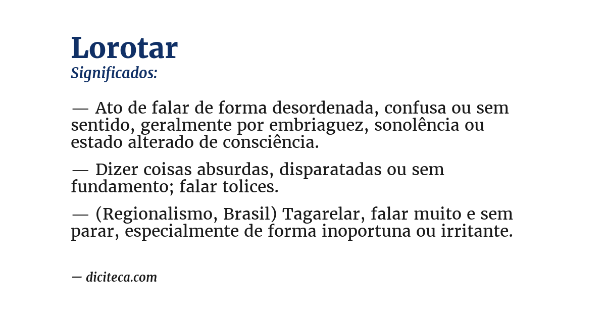 Significado de lorotar