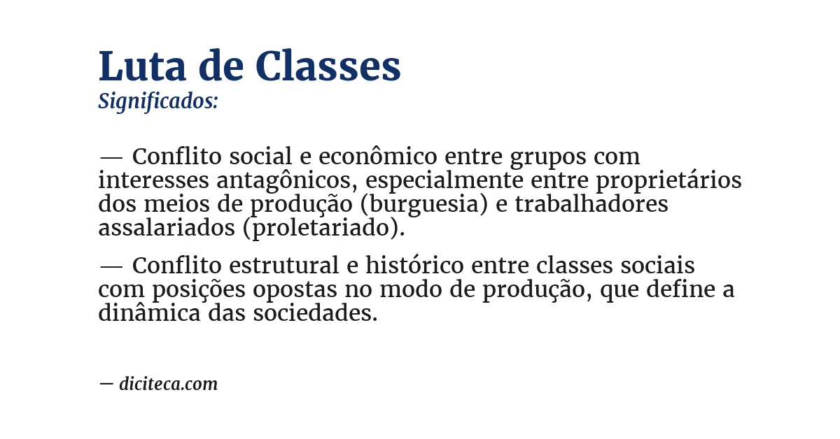 Significado de luta de classes