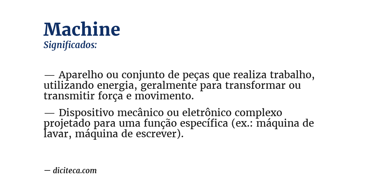 Significado de machine
