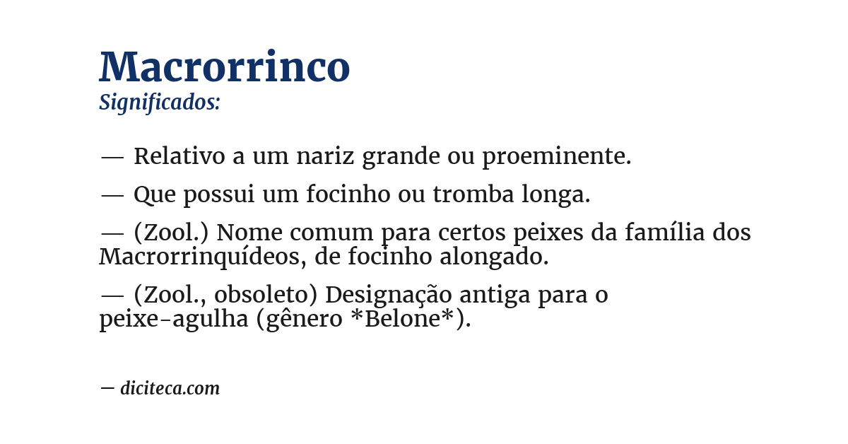 Significado de macrorrinco