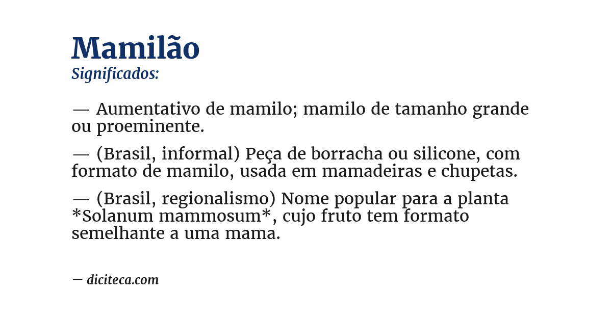Significado de mamilão