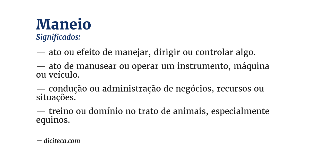 Significado de maneio