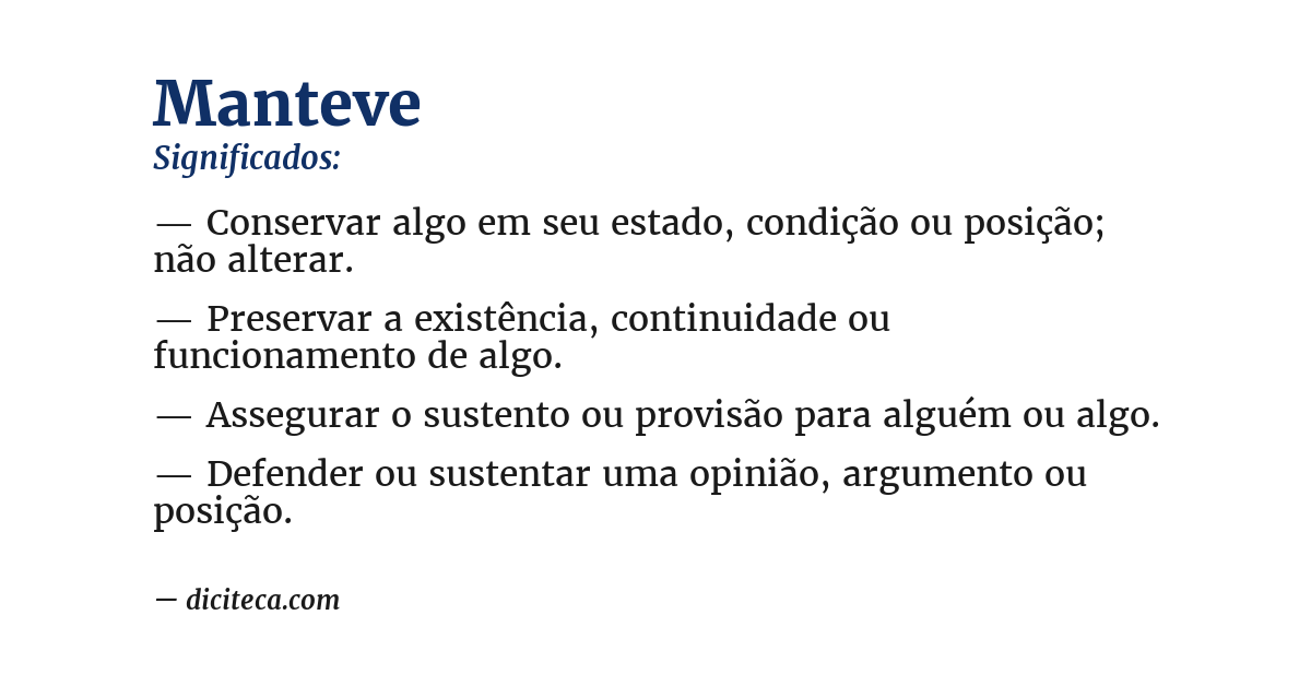 Significado de manteve