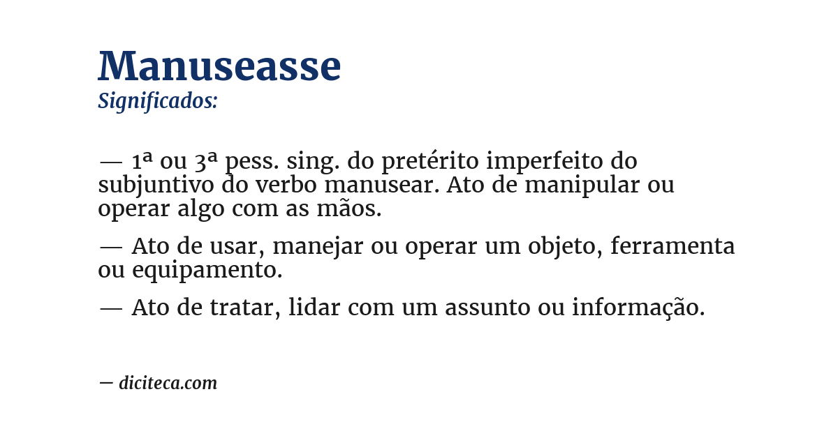 Significado de manuseasse