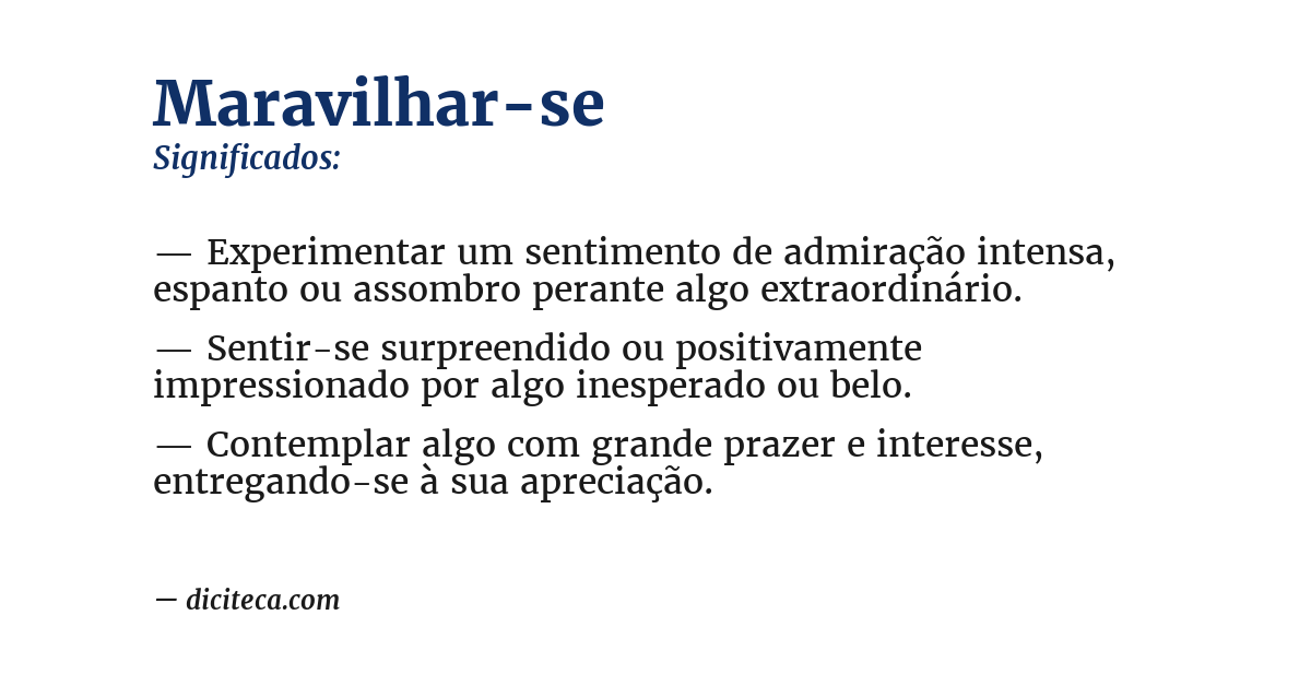 Significado de maravilhar-se
