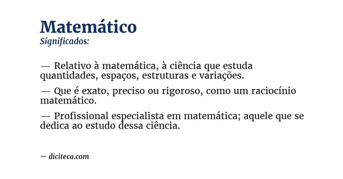 Significado de matemático