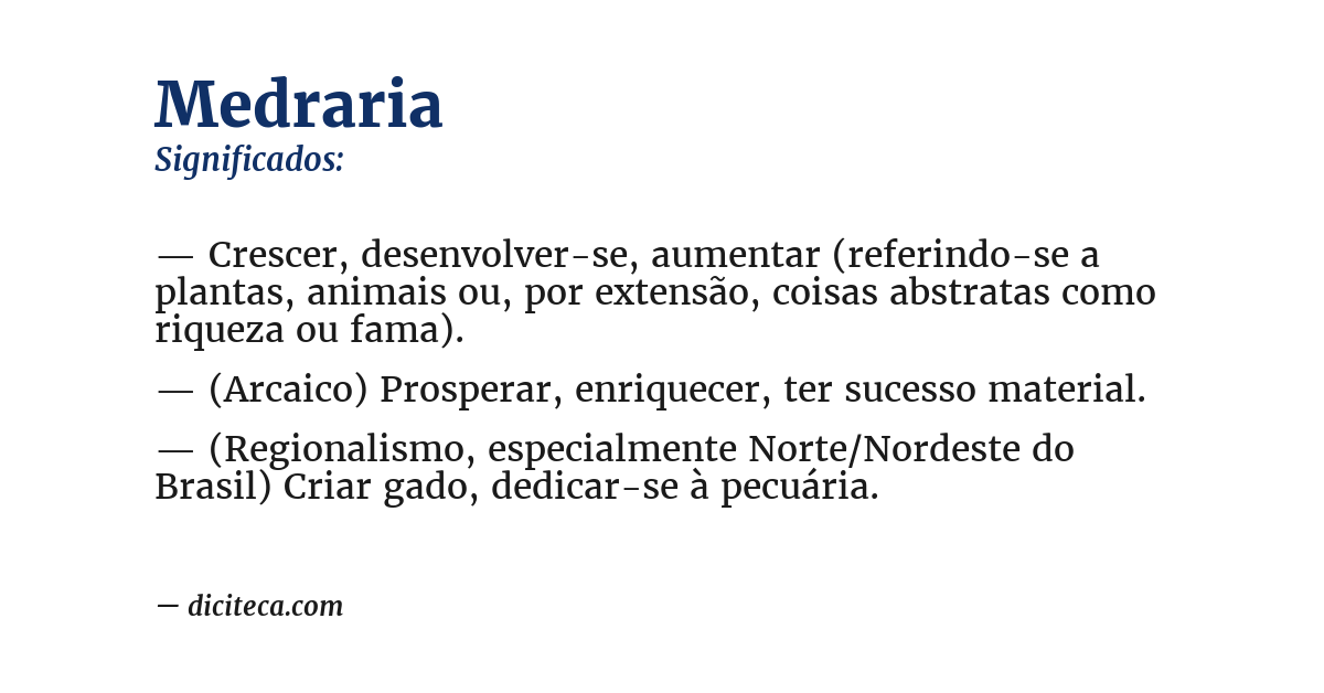 Significado de medraria
