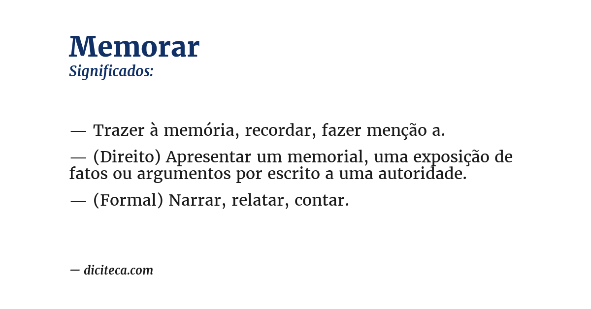 Significado de memorar