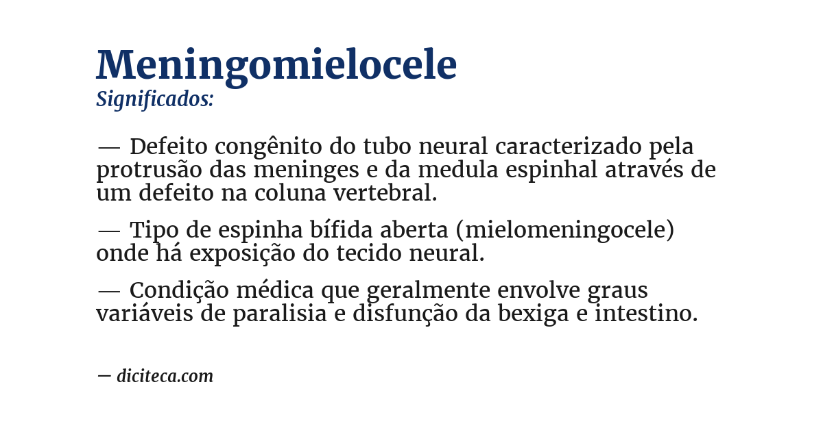 Significado de meningomielocele