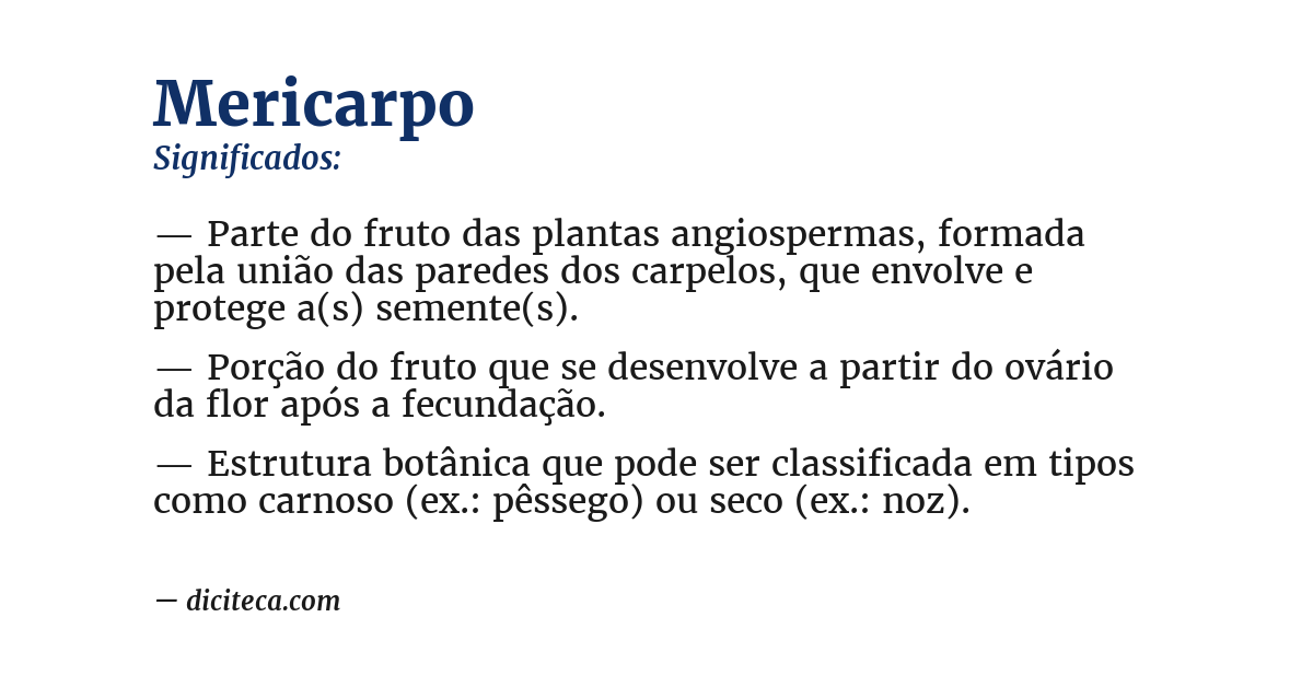 Significado de mericarpo