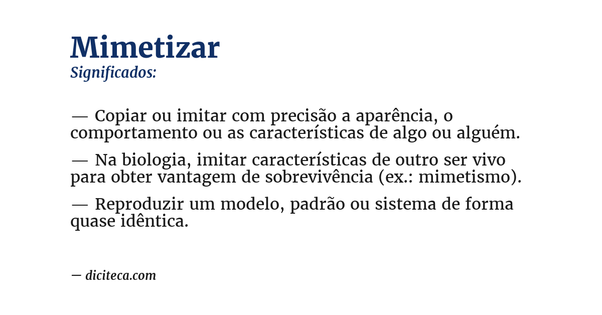 Significado de mimetizar