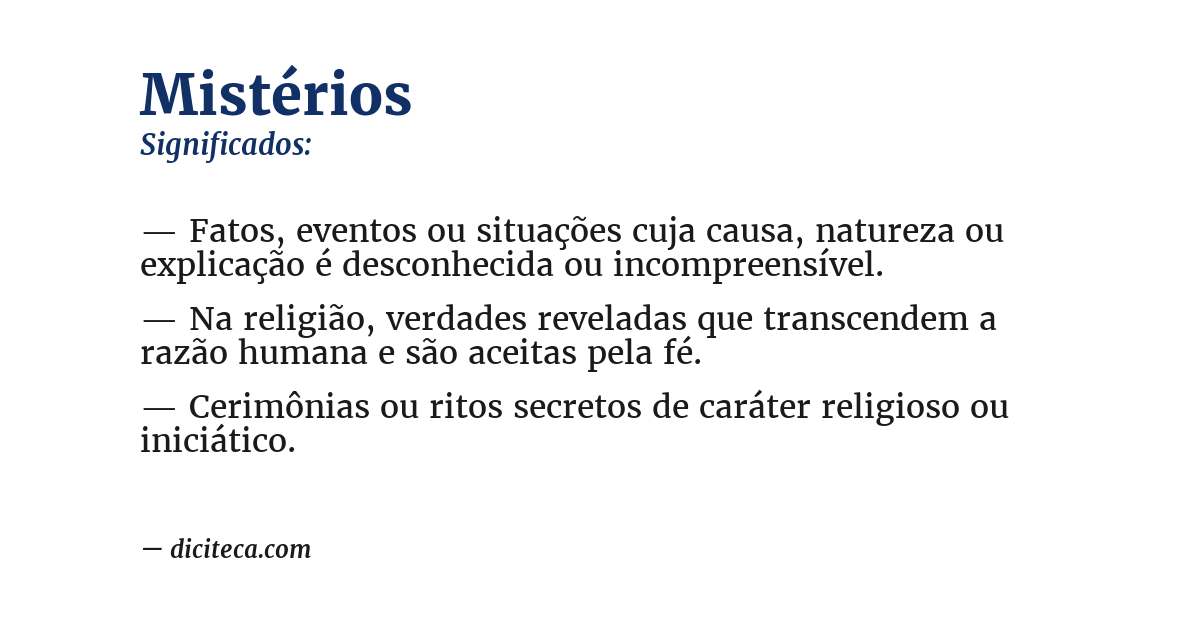 Significado de mistérios
