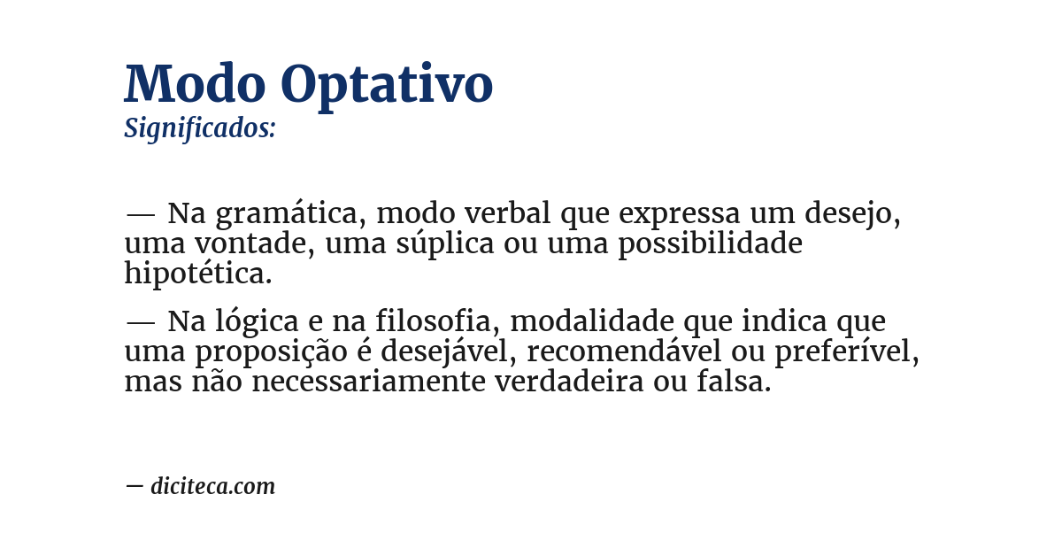 Significado de modo optativo