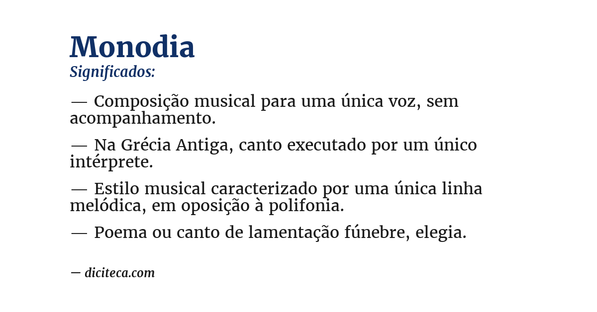 Significado de monodia