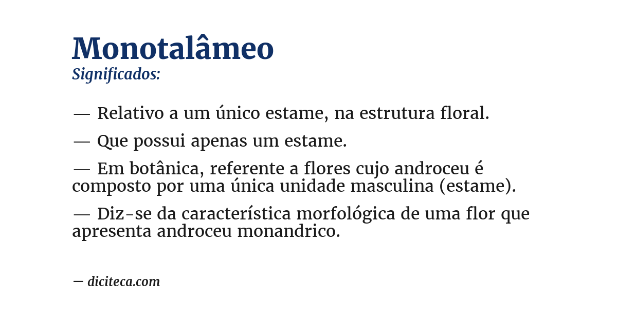 Significado de monotalâmeo
