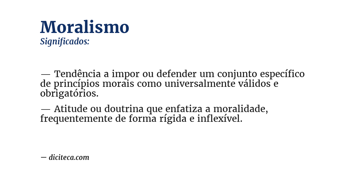 Significado de moralismo