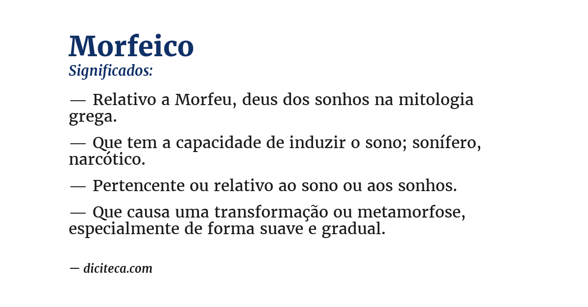 Significado de morfeico