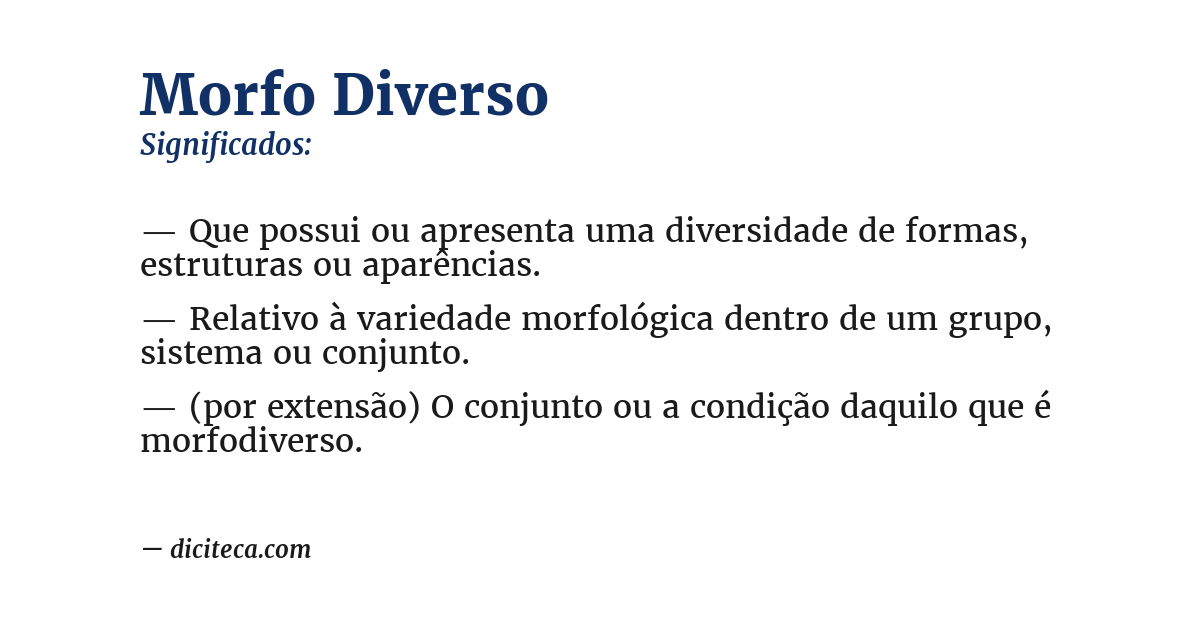 Significado de morfo diverso