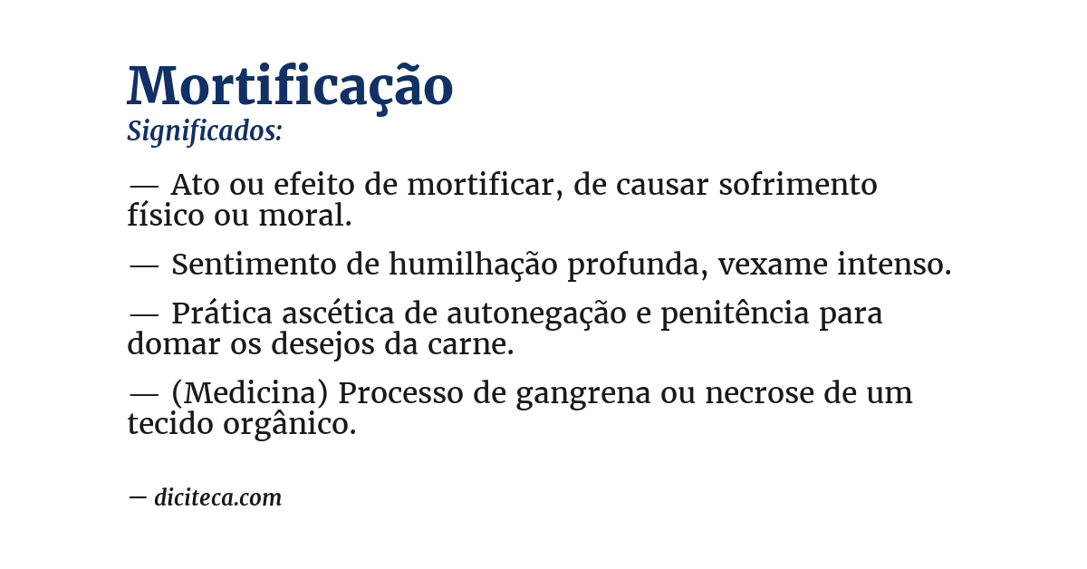 Significado de mortificação