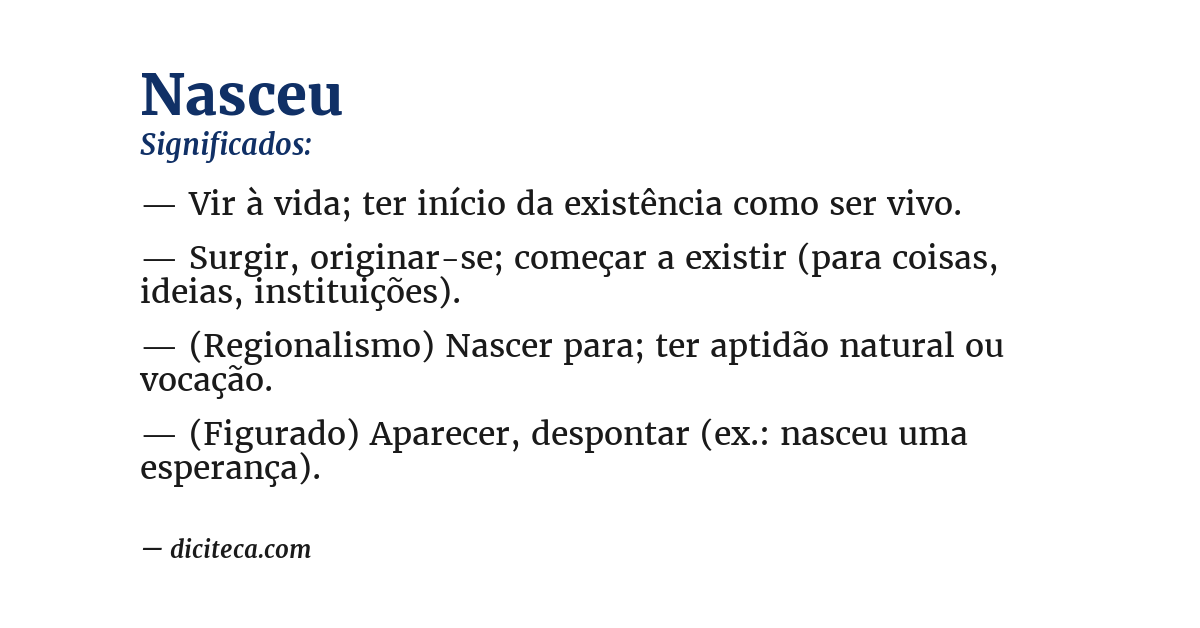 Significado de nasceu
