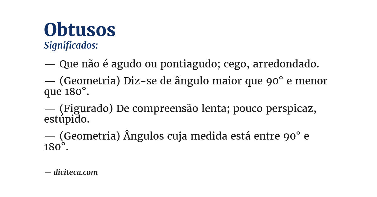 Significado de obtusos
