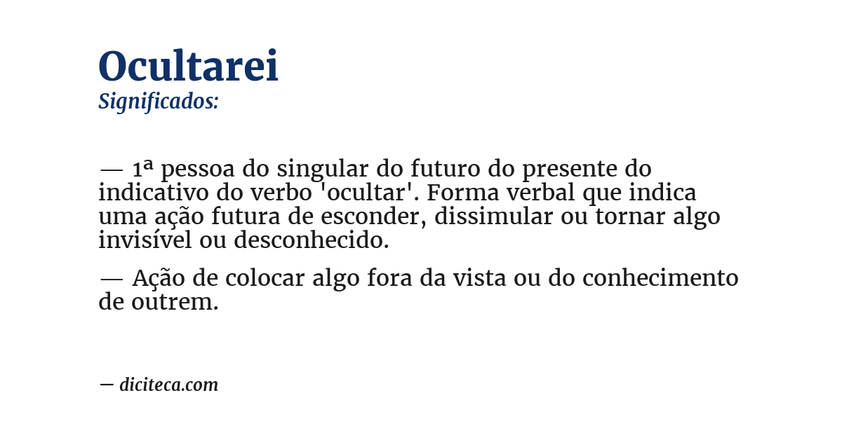 Significado de ocultarei