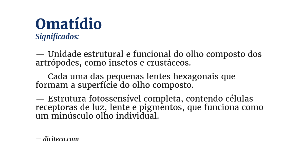 Significado de omatídio