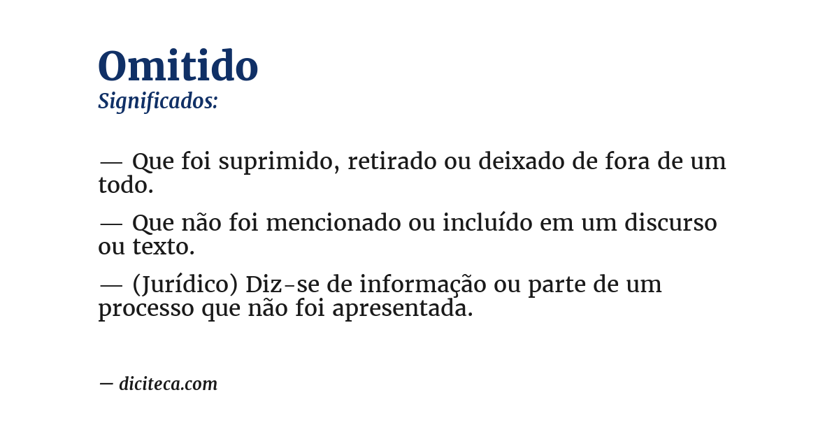 Significado de omitido