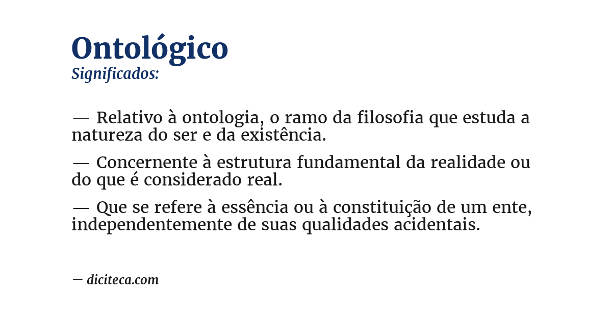 Significado de ontológico