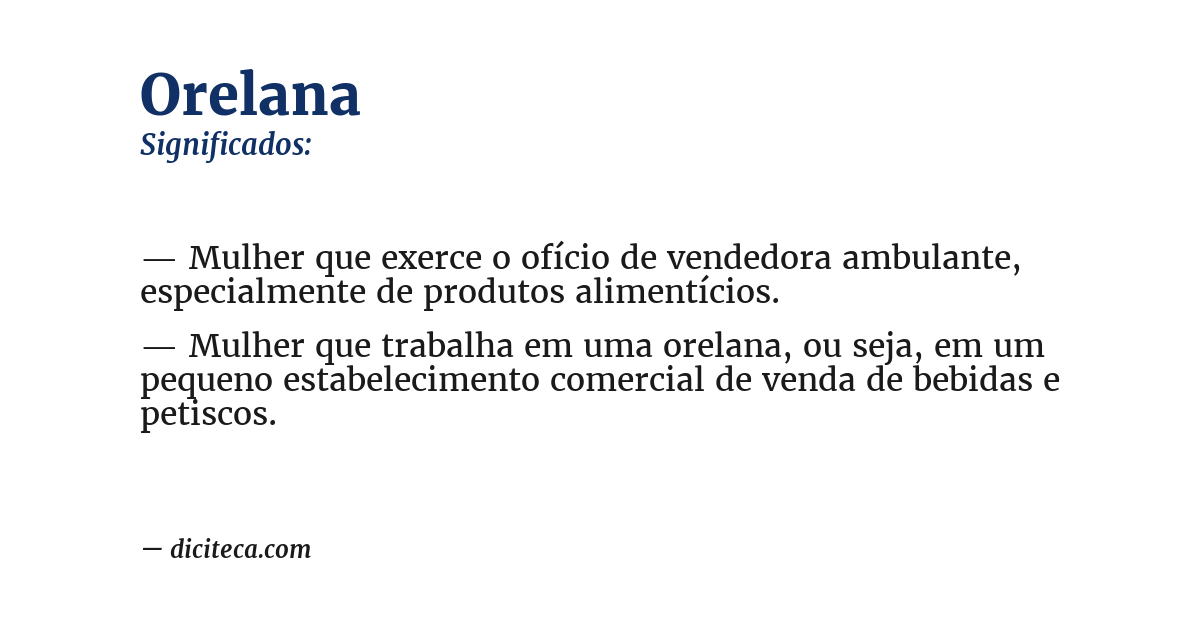 Significado de orelana