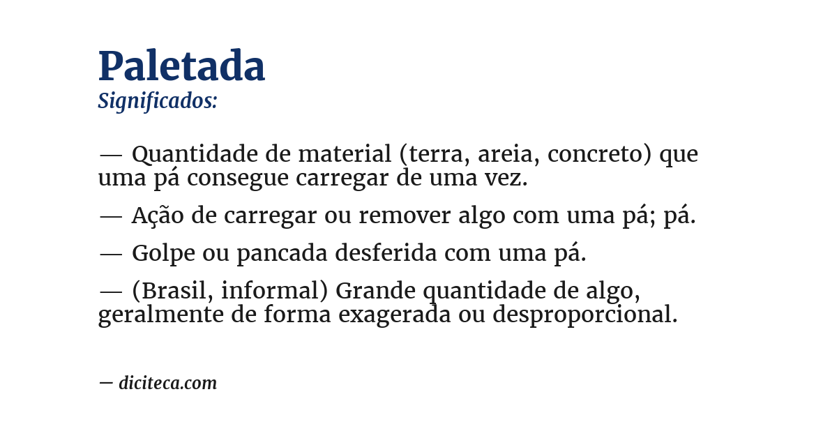 Significado de paletada