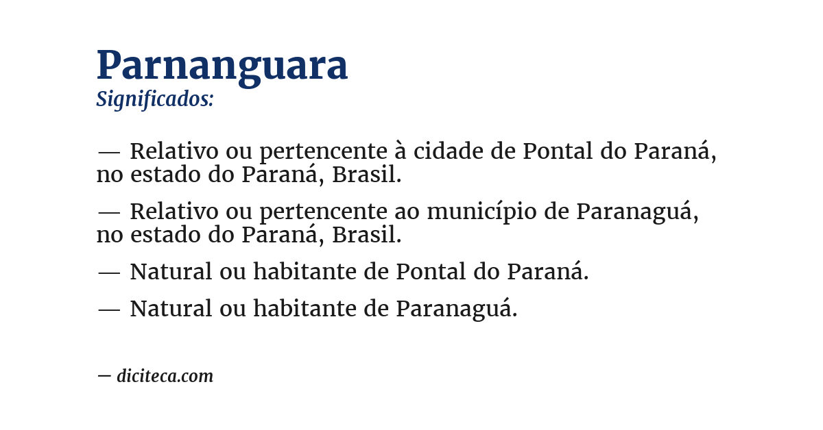 Significado de parnanguara