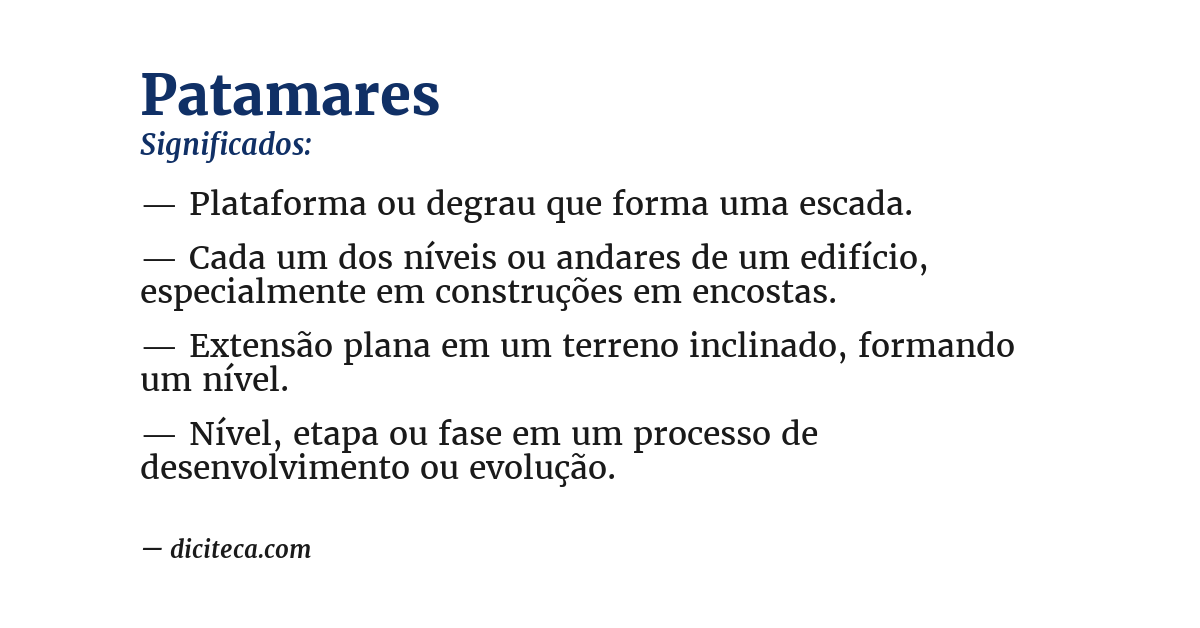 Significado de patamares