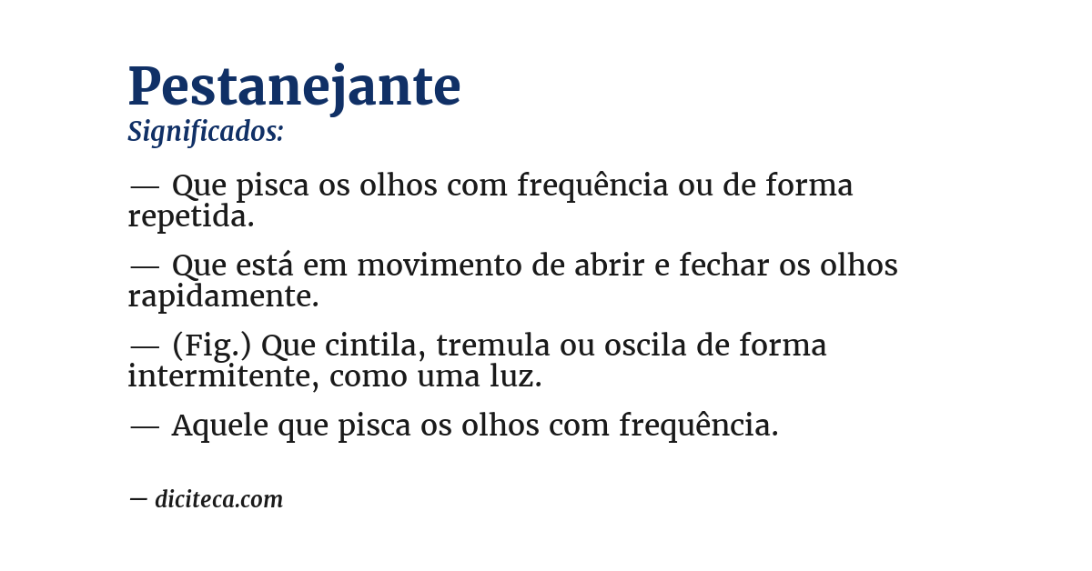 Significado de pestanejante