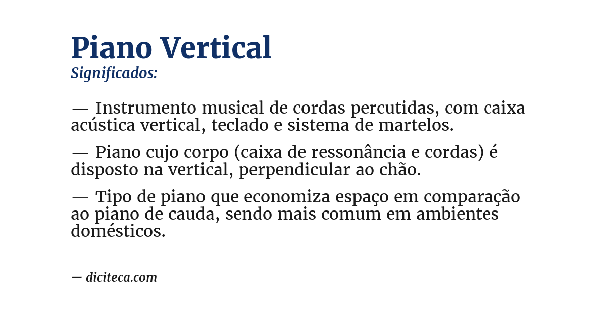 Significado de piano vertical