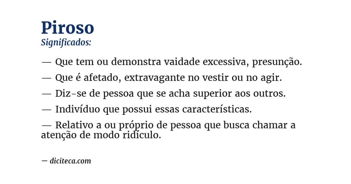 Significado de piroso