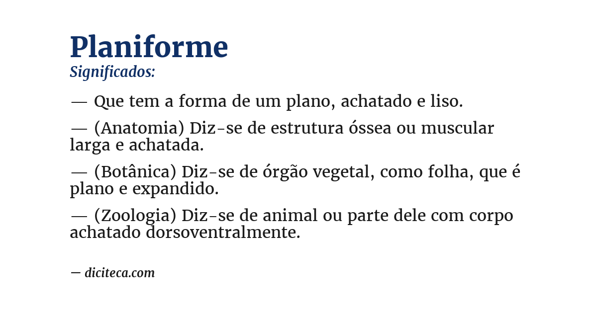 Significado de planiforme