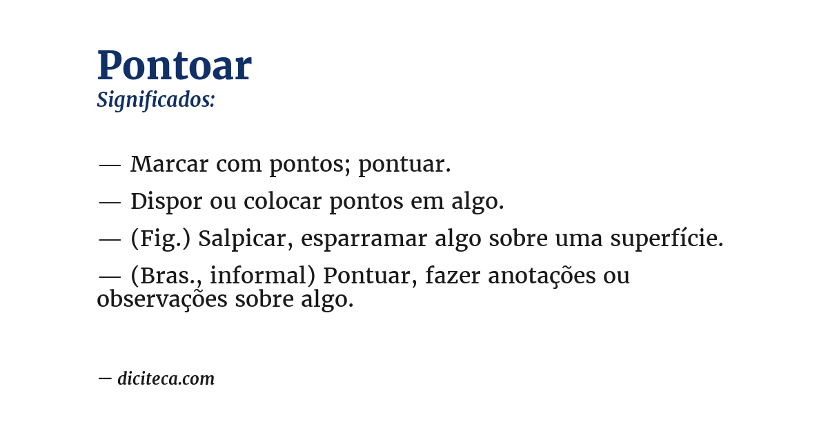 Significado de pontoar